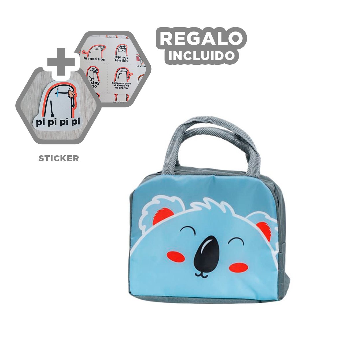 PORTA ALIMENTOS TERMICO PARA VIAJES Y OFICINA KOALA PLOMO OSCURO Y+REGALO STICKER - 1