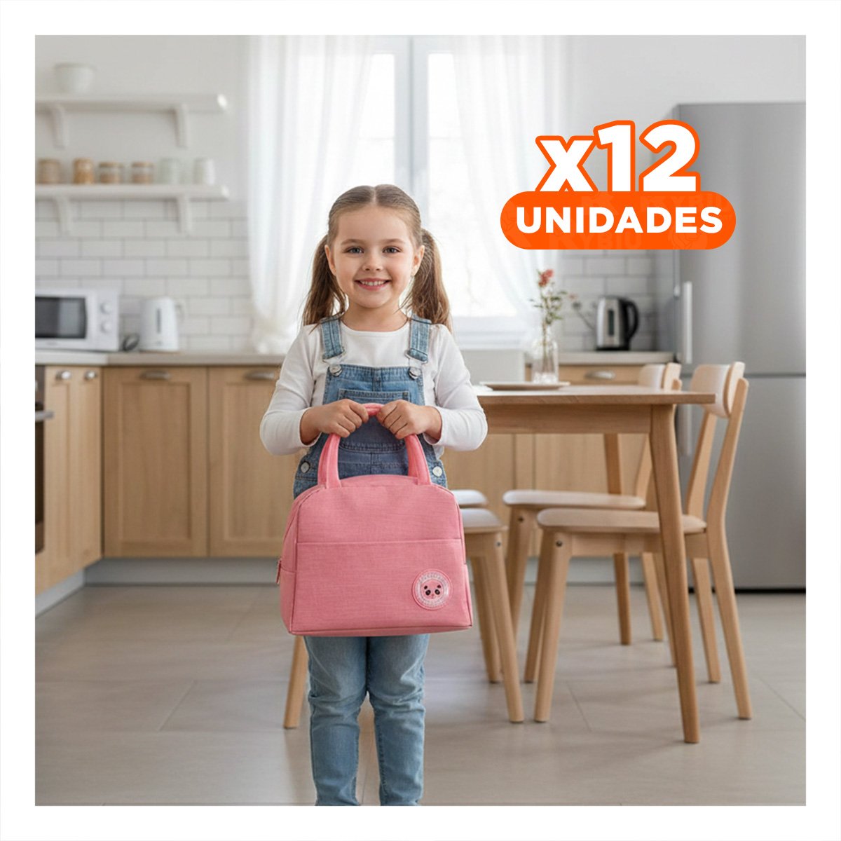PACK12 LUNCH BOX Y BOLSILLO EXTERIOR IDEAL PARA TRABAJO ROSADO - 1