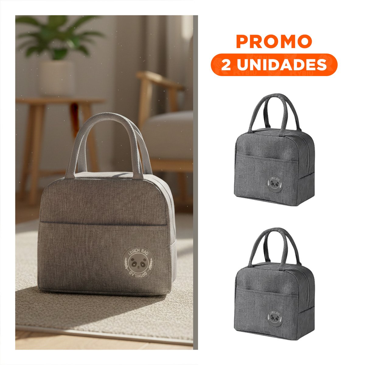 PACK2 ESTUCHE DE COMIDA Y BOLSILLO EXTERIOR COMODO PARA TRASLADO PLOMO - 1