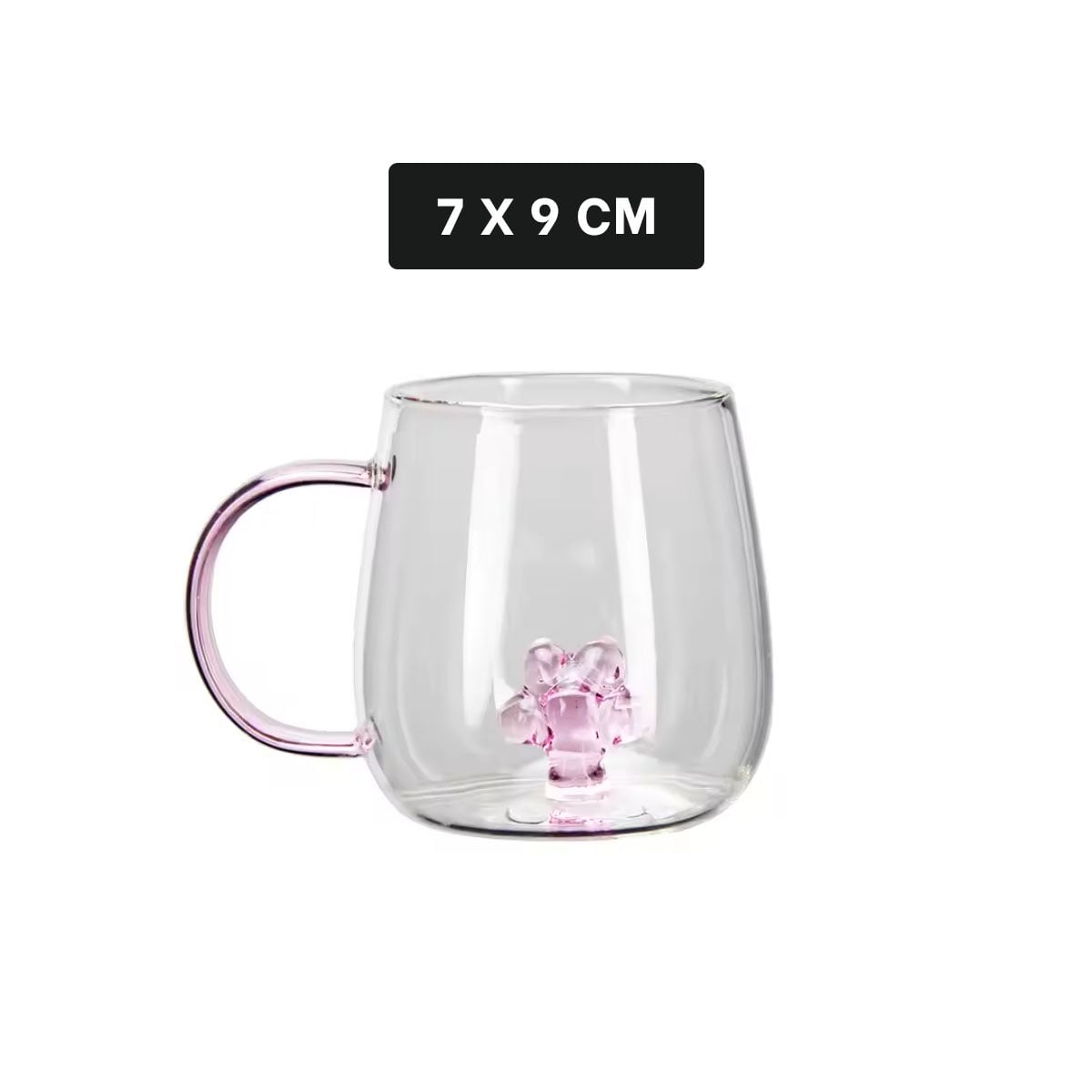 PACK6 MUG PARA INFUSIONES DE TE CON ASA FACIL ROSADA TRANSPARENTE 350 ML - 4