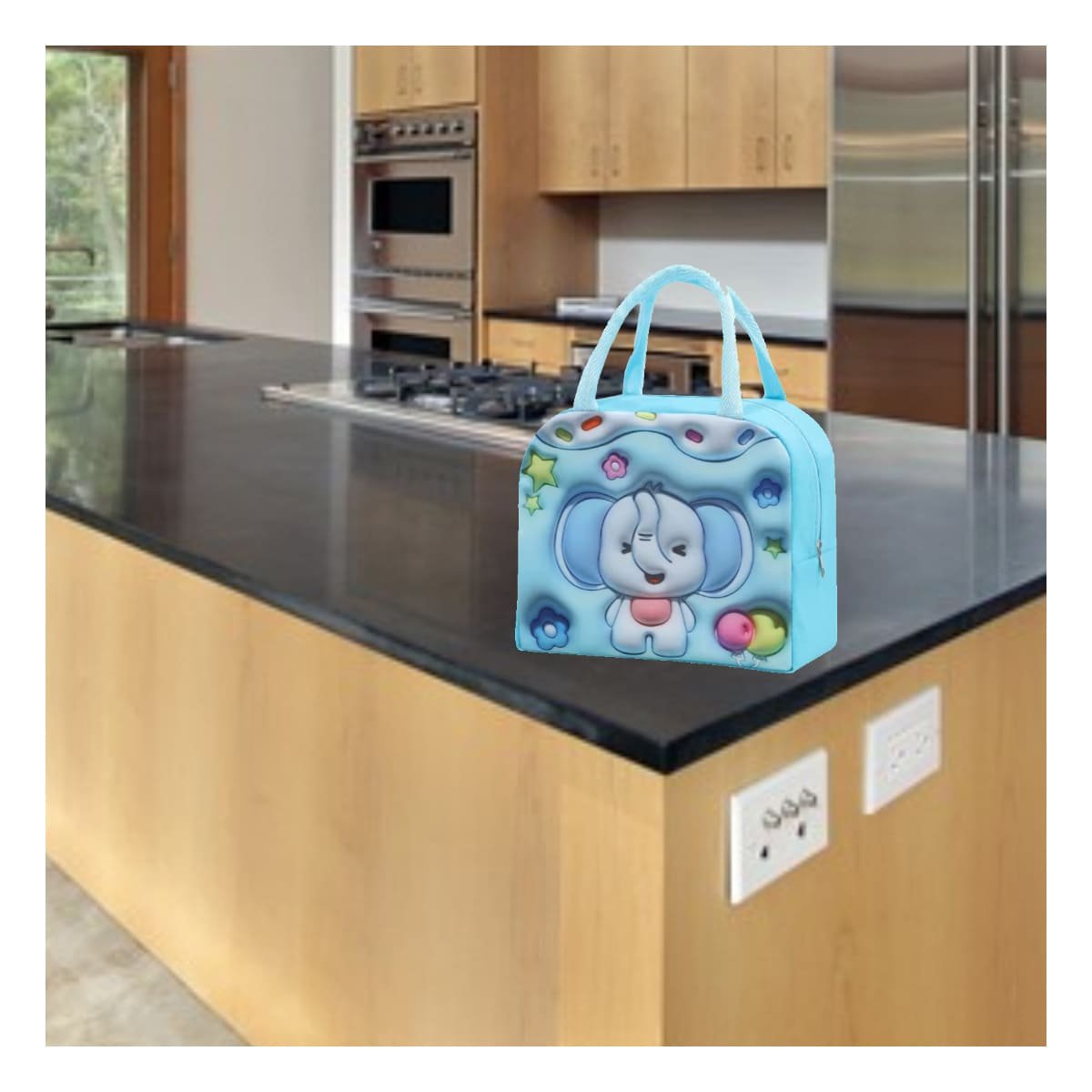 PACK2 RECIPIENTE TERMICO KAWAII ELEFANTE PARA ALIMENTOS CASEROS CELESTE - 2