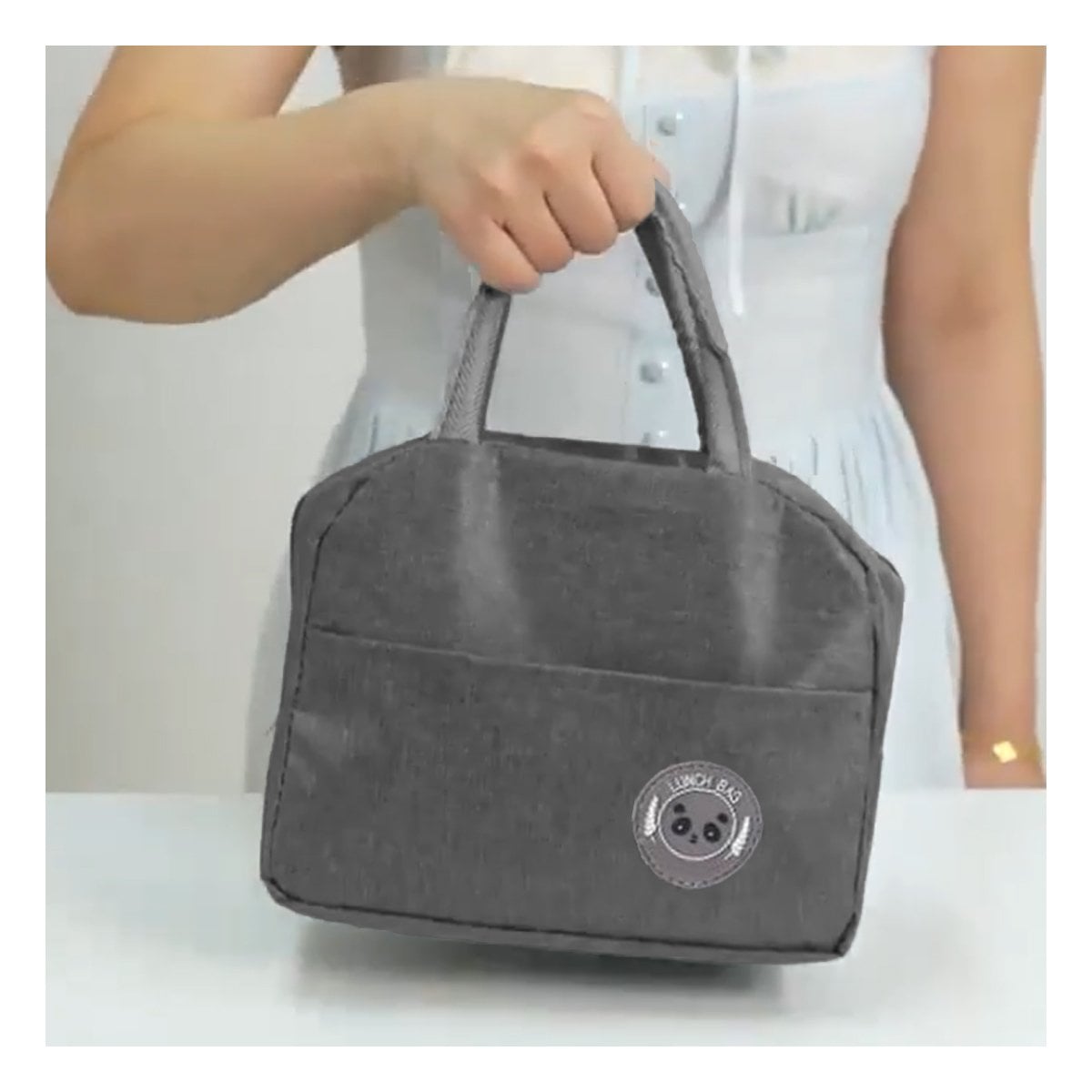 PACK6 LUNCH BOX Y BOLSILLO EXTERIOR CON ESPACIO EXTRA PLOMO Y+PAPEL REGALO - 2