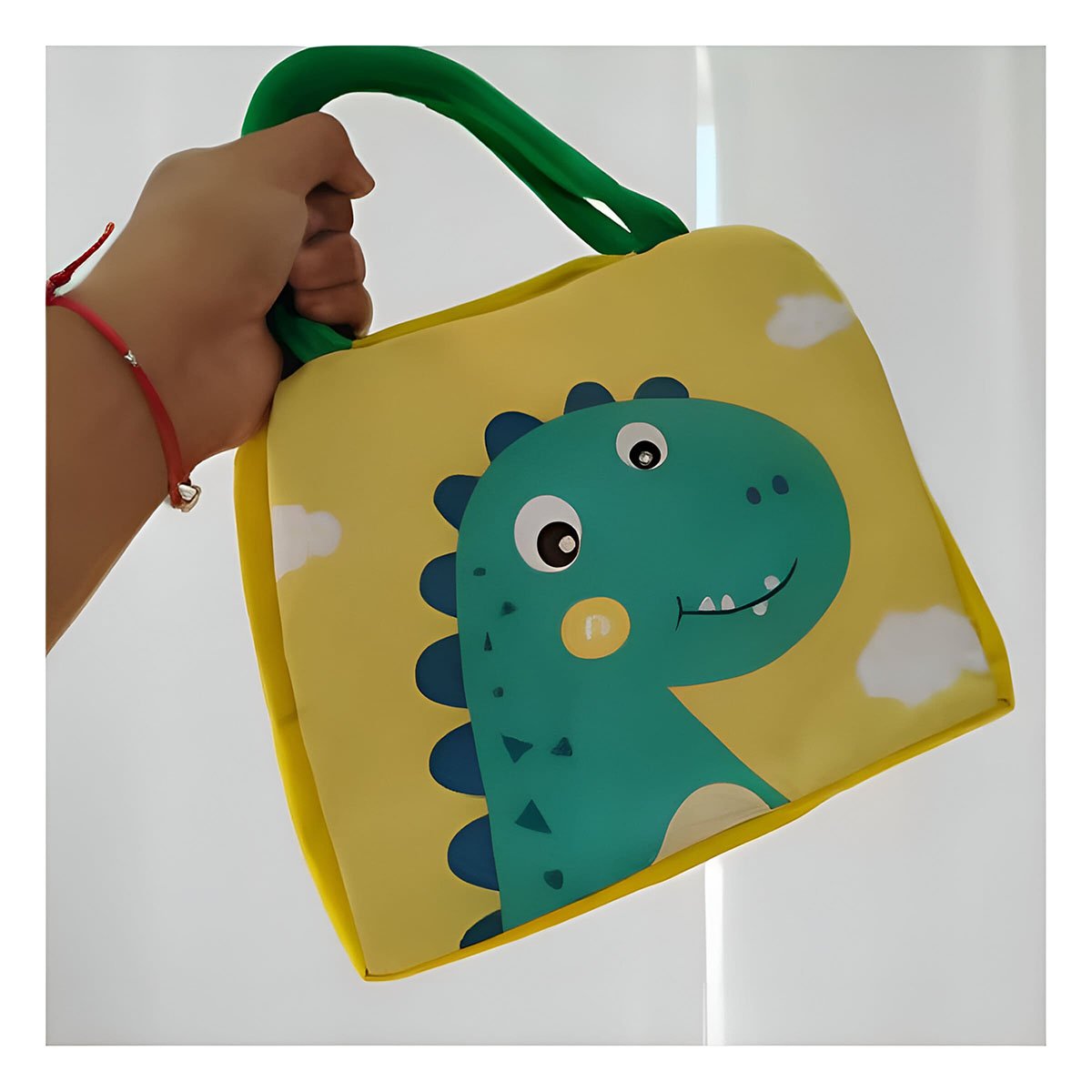 CONTENEDOR DE COMIDA TERMICO PORTATIL Y COMPACTO DINOSAURIO AMARILLO Y+LIGAS REGALO - 1