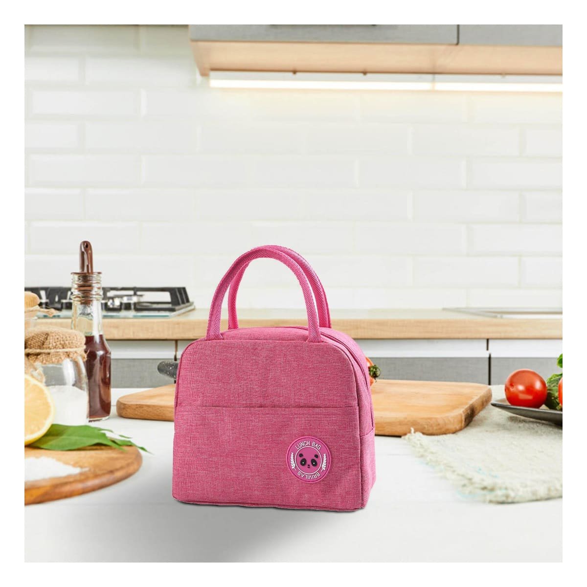 PACK6 LUNCH BOX Y BOLSILLO EXTERIOR RESISTENTE Y PRACTICA ROSADO Y+REGALO STICKER - 3