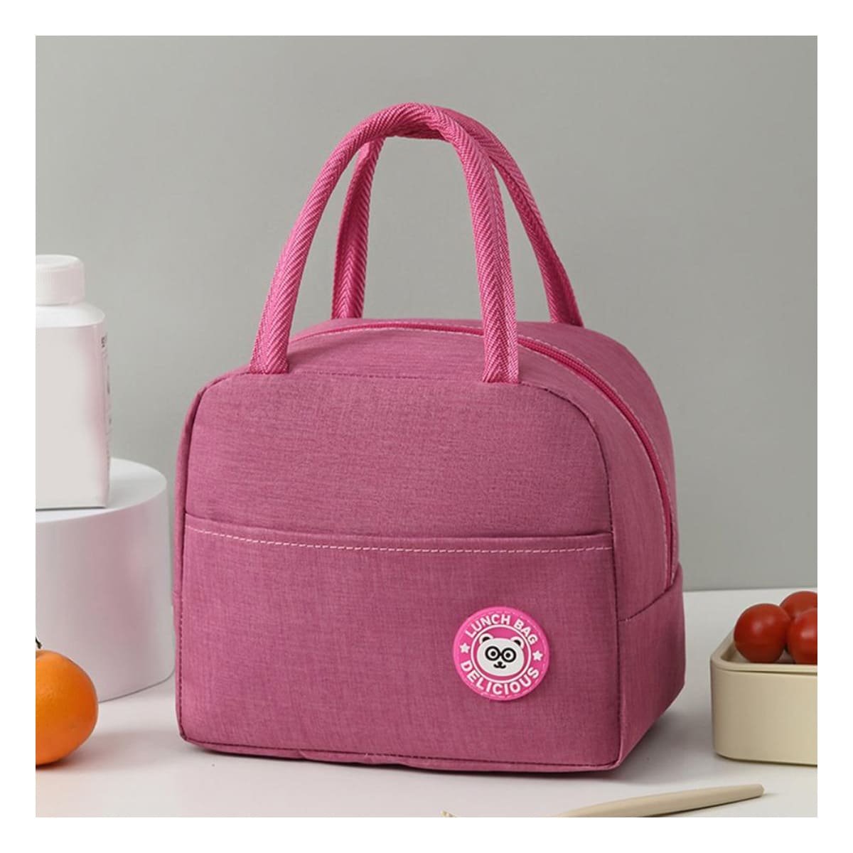 PORTA ALIMENTOS Y BOLSILLO EXTERIOR LIGERO PARA MOVILIDAD ROSADO Y+REGALO STICKER - 5