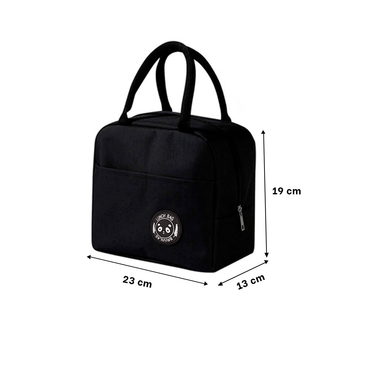 CONTENEDOR DE COMIDA Y BOLSILLO EXTERIOR CON ESPACIO FRONTAL NEGRO Y+PAPEL REGALO - 4