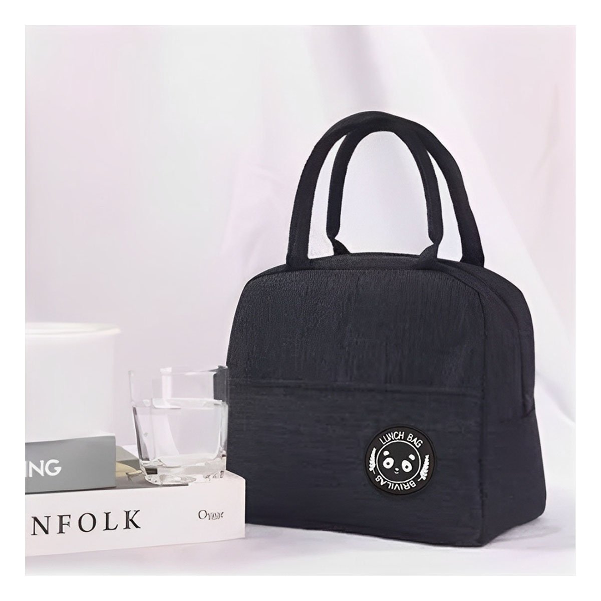 CONTENEDOR DE COMIDA Y BOLSILLO EXTERIOR CON ESPACIO FRONTAL NEGRO Y+PAPEL REGALO - 5