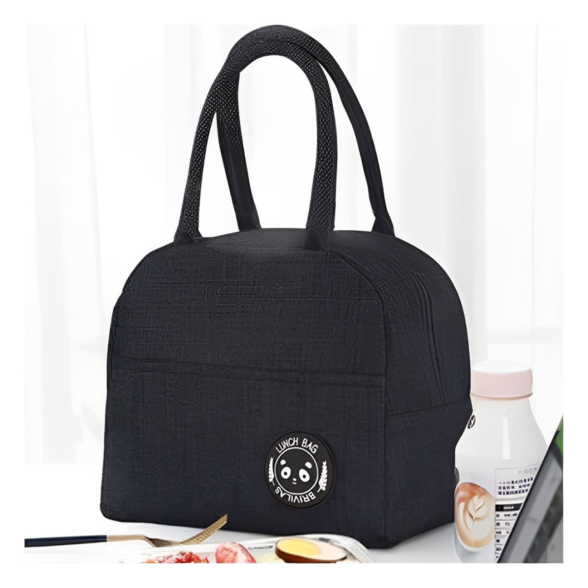 PACK6 ENVASE DE COMIDA Y BOLSILLO EXTERIOR CON AREA ADICIONAL NEGRO - 2
