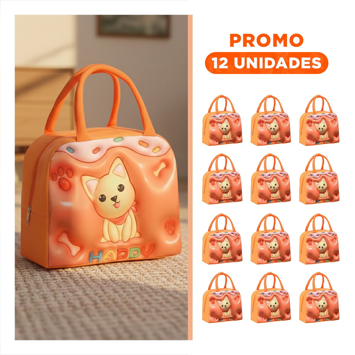 PACK12 RECIPIENTE ALIMENTICIO QUE INSPIRA NARANJA Y+REGALO STICKER - 1