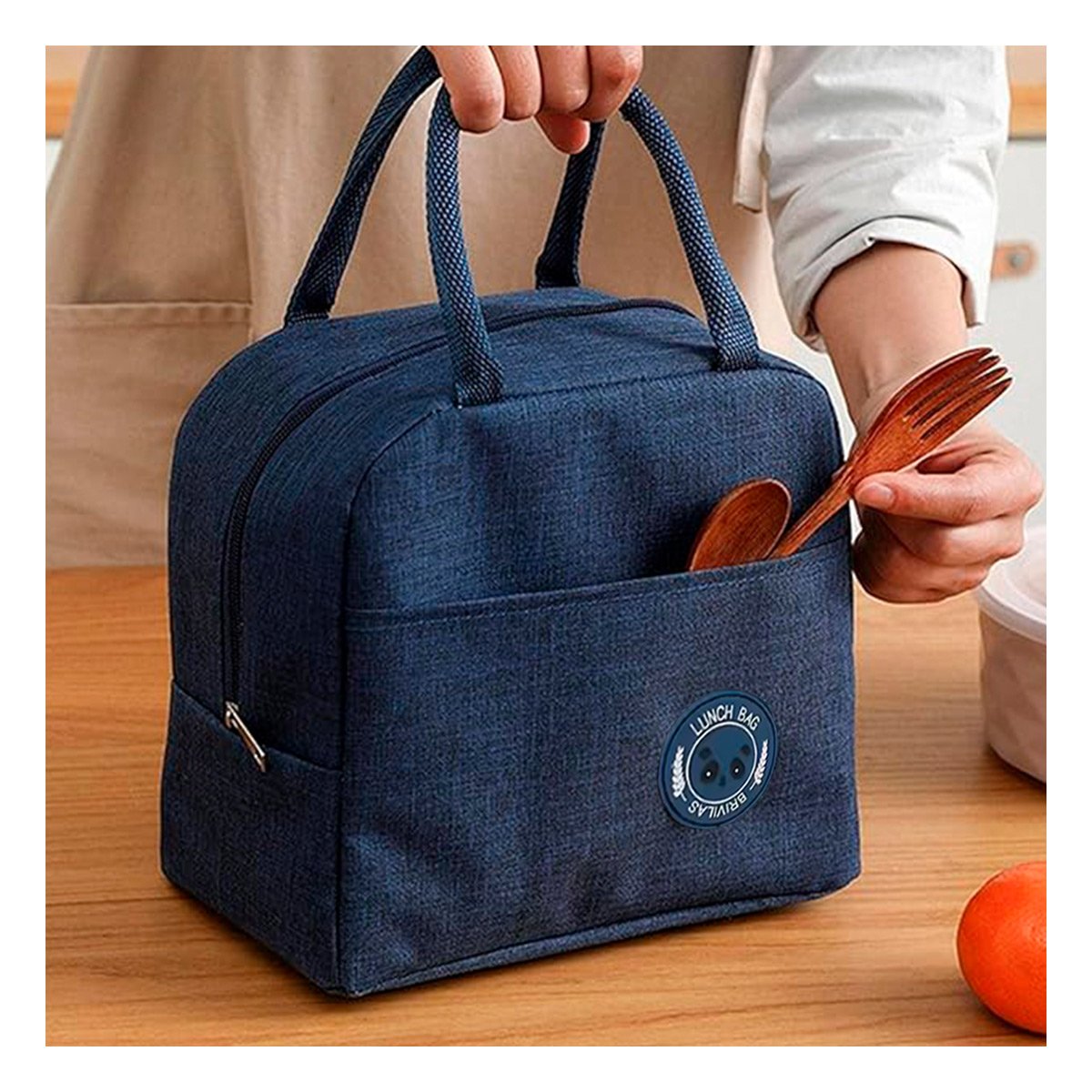 PACK4 MOCHILA TERMICA CON ETIQUETA OSO Y BOLSILLO EXTERIOR AZUL MARINO Y+REGALO STICKER - 3