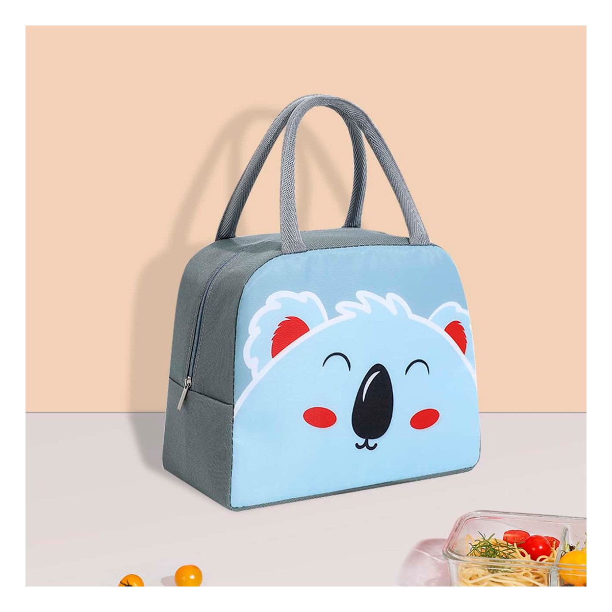 PACK12 BOLSA DE ALMUERZO TERMICA USO DIARIO Y SEGURO KOALA PLOMO OSCURO - 5