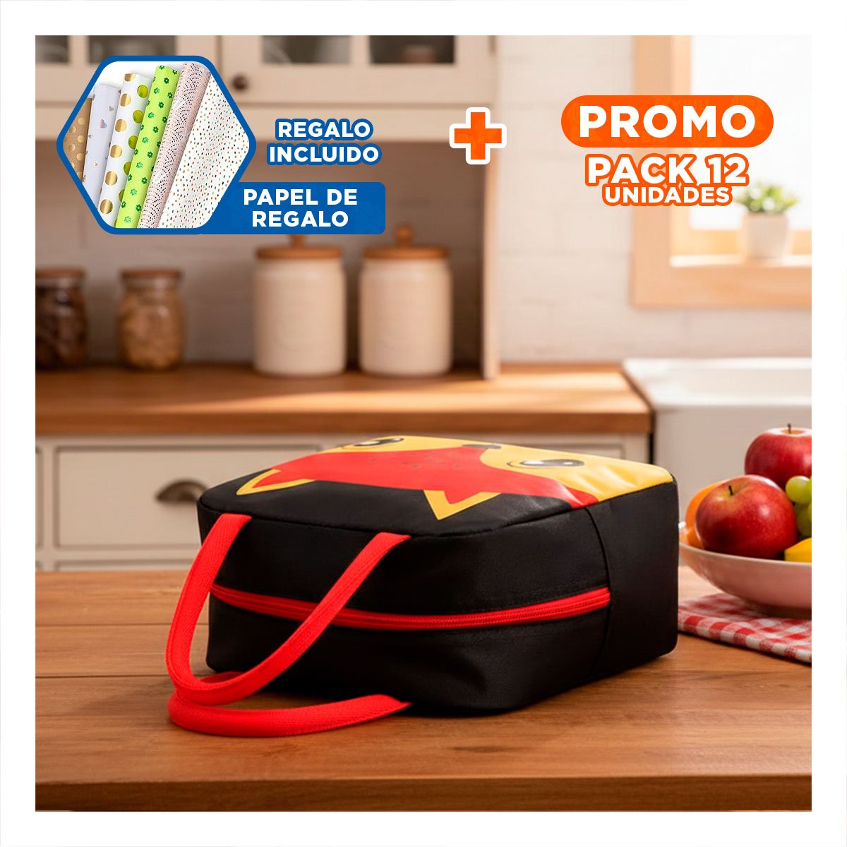 PACK12 TUPPER TERMICO PERFECTO PARA PICNIC Y VIAJES ZORRO NEGRO Y+PAPEL REGALO - 1