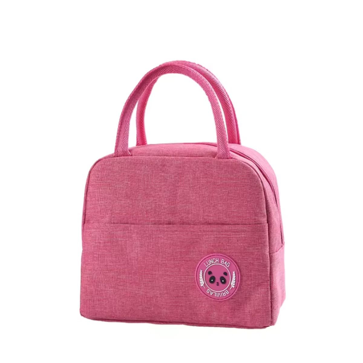 PORTA ALIMENTOS Y BOLSILLO EXTERIOR CON GUARDADO FRONTAL ROSADO Y+PAPEL REGALO - 1