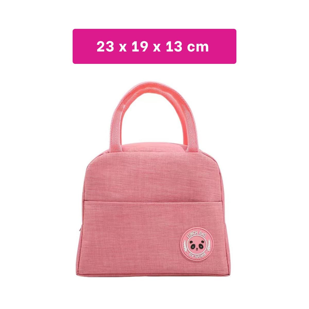 PORTA ALIMENTOS Y BOLSILLO EXTERIOR CON GUARDADO FRONTAL ROSADO Y+PAPEL REGALO - 4