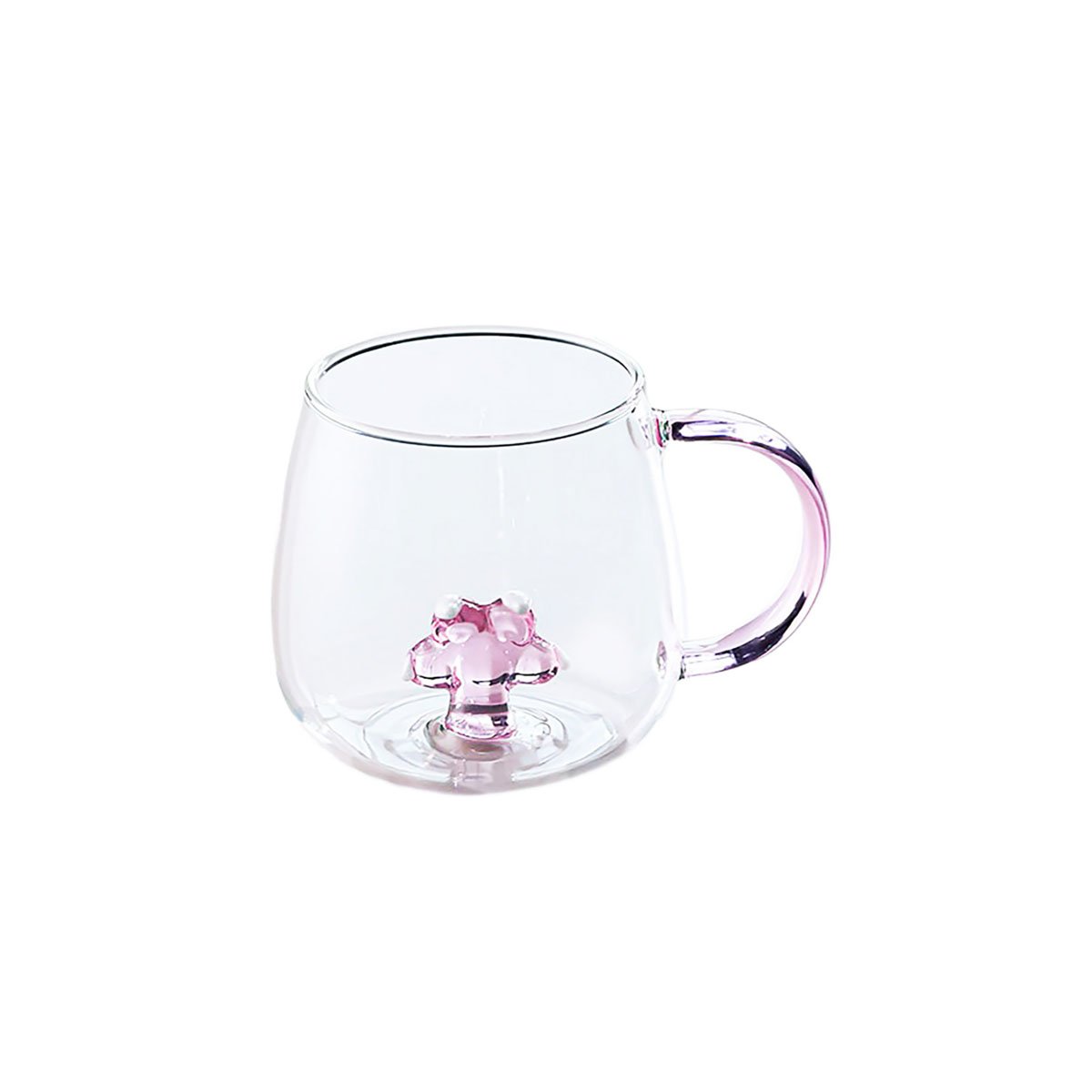 PACK6 MUG PARA JUGOS NATURALES CON ASA SEGURA ROSADA TRANSPARENTE 350 ML Y+REGALO STICKER - 2