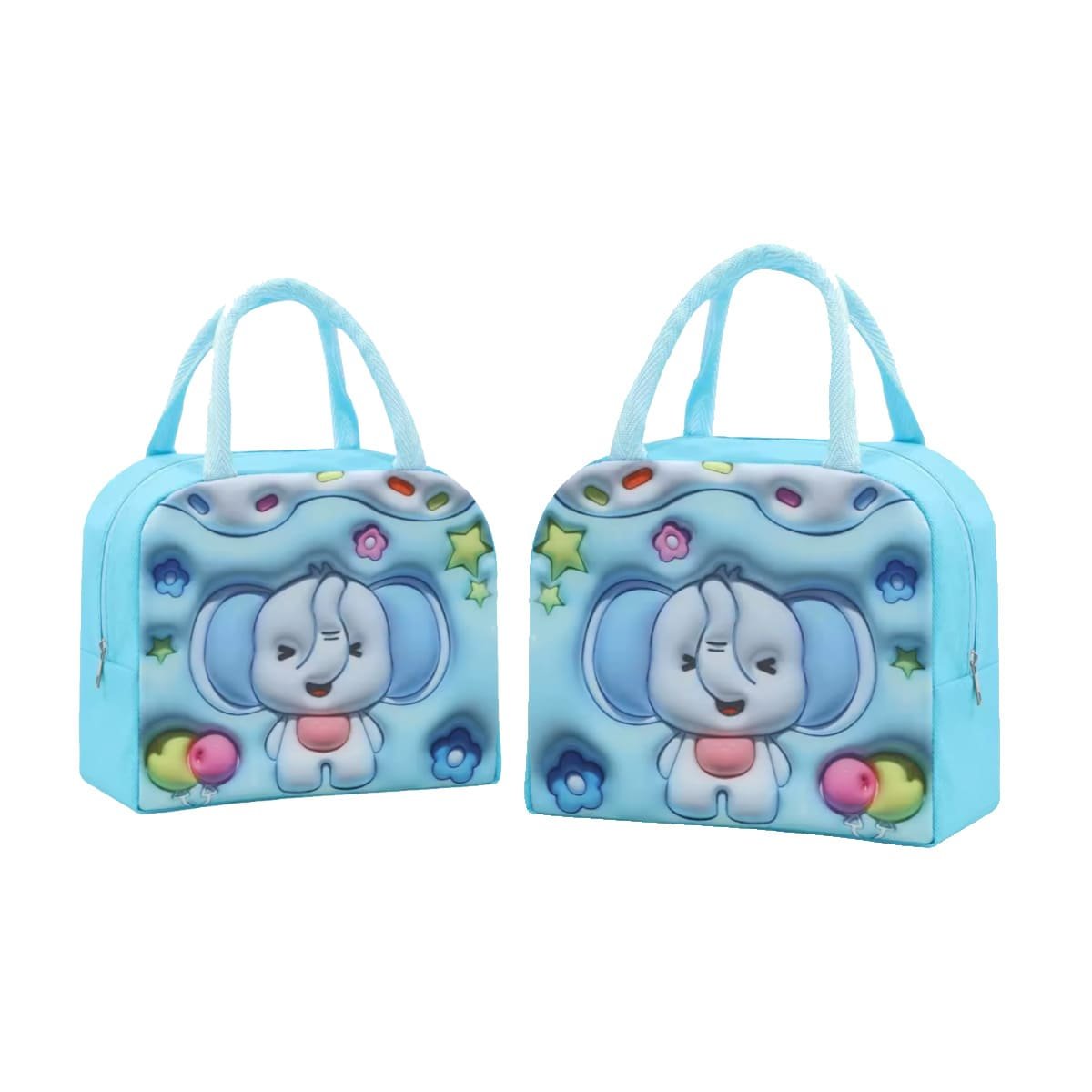 CAJA TERMICA CON ILUSTRACION KAWAII INFANTIL CELESTE Y+LIGAS REGALO - 3