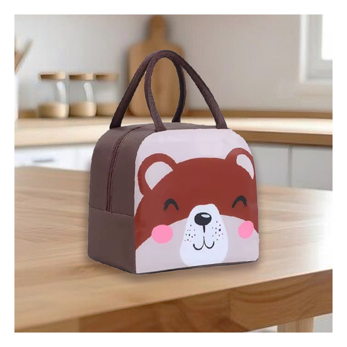 PACK2 ESTUCHE TERMICO CON COMPARTIMENTOS Y TAPA HERMETICA OSO MARRON - 3