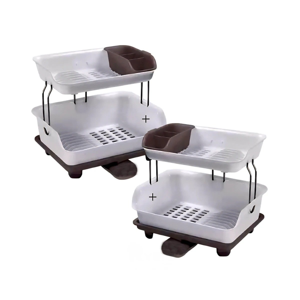 PACK4 SOPORTE PARA MESA 2 NIVELES PLASTICO ORGANIZACION Y UTILIDAD MARRON Y+PAPEL REGALO - 3