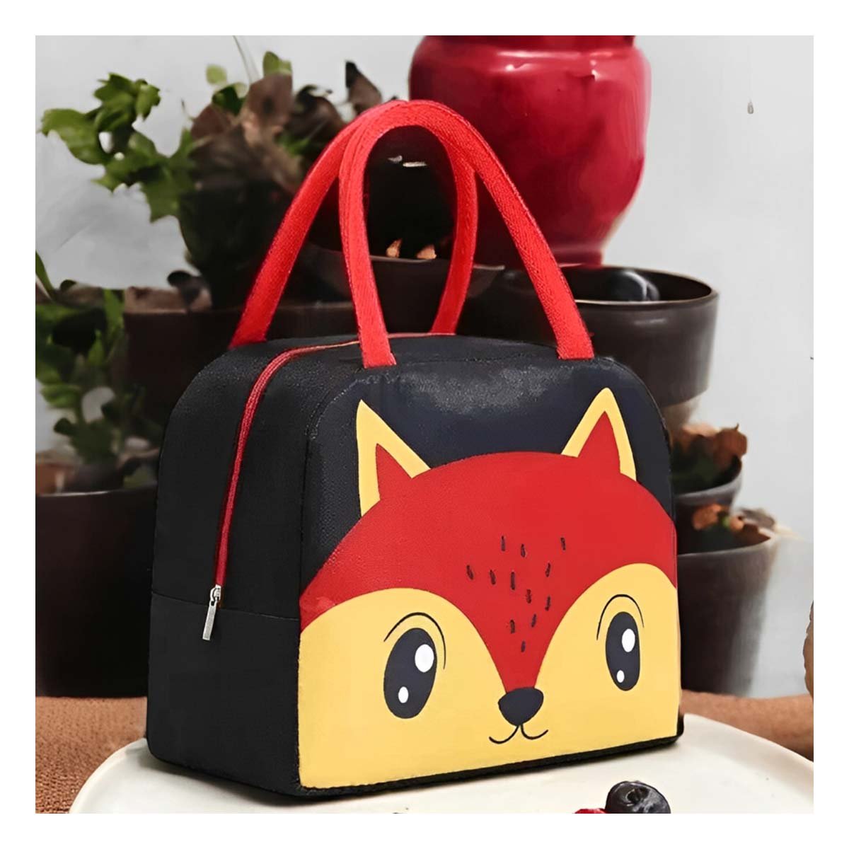 CONTENEDOR DE COMIDA TERMICO PERFECTO PARA PICNIC Y VIAJES ZORRO NEGRO Y+LIGAS REGALO - 2