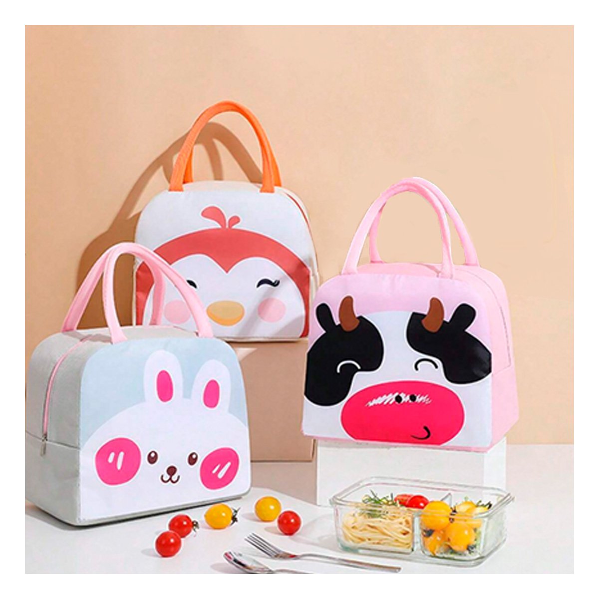 CAJA TERMICA DE VACA CON CIERRE SEGURO ROSADO Y+LIGAS REGALO - 1