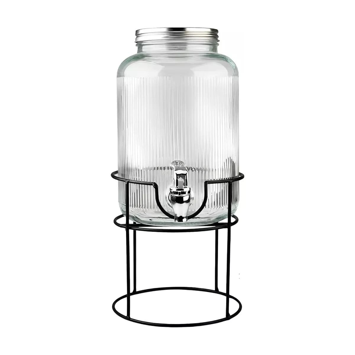 DISTRIBUIDOR DE BEBIDA PARA INFUSIONES FRIAS NEGRO Y TRANSPARENTE 5,5L Y+PAPEL REGALO - 1