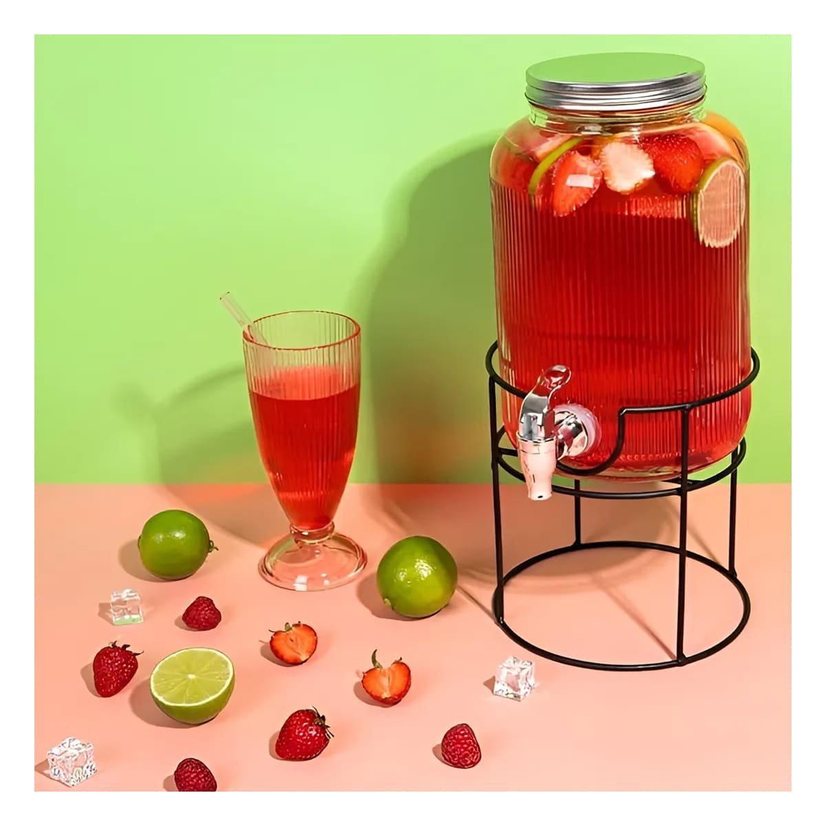 DISTRIBUIDOR DE BEBIDA PARA INFUSIONES FRIAS NEGRO Y TRANSPARENTE 5,5L Y+PAPEL REGALO - 2