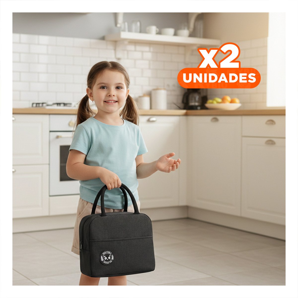 PACK2 ESTUCHE DE COMIDA Y BOLSILLO EXTERIOR LIGERO Y PRACTICO NEGRO Y+REGALO STICKER - 1