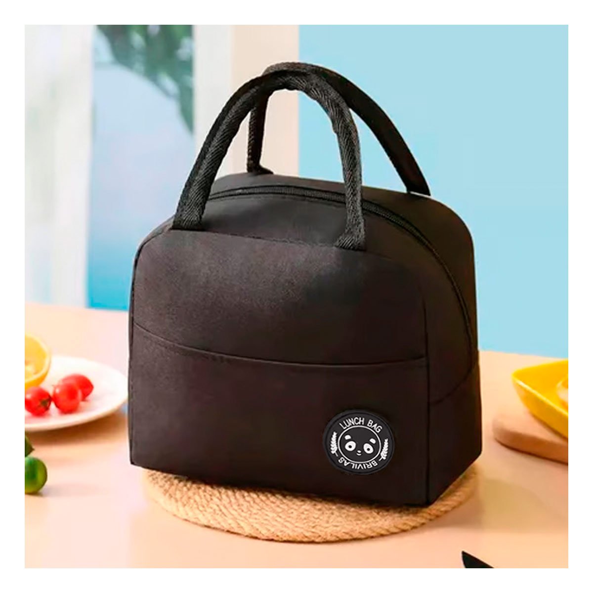 PACK2 ESTUCHE DE COMIDA Y BOLSILLO EXTERIOR LIGERO Y PRACTICO NEGRO Y+REGALO STICKER - 3