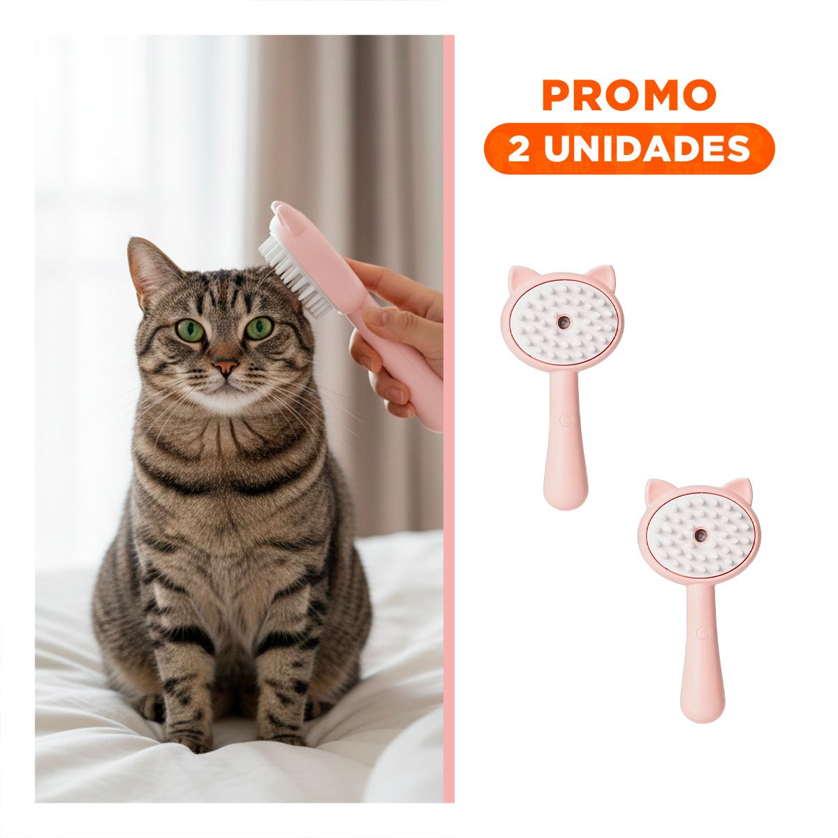 PACK2 SISTEMA MODERNO DE PEINADO PARA MASCOTAS CON VAPOR Y MANGO ERGONOMICO - 1