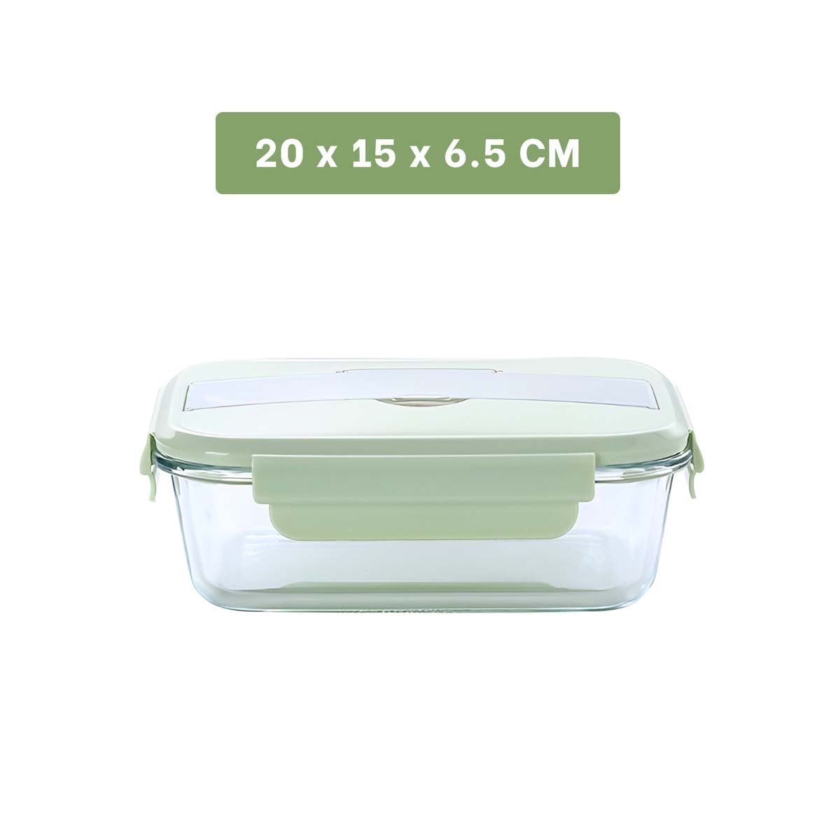 PACK4 ORGANIZADOR DE VIDRIO CON CUBIERTOS Y TAPA VERDE PARA LONCHERA Y+REGALO STICKER - 4