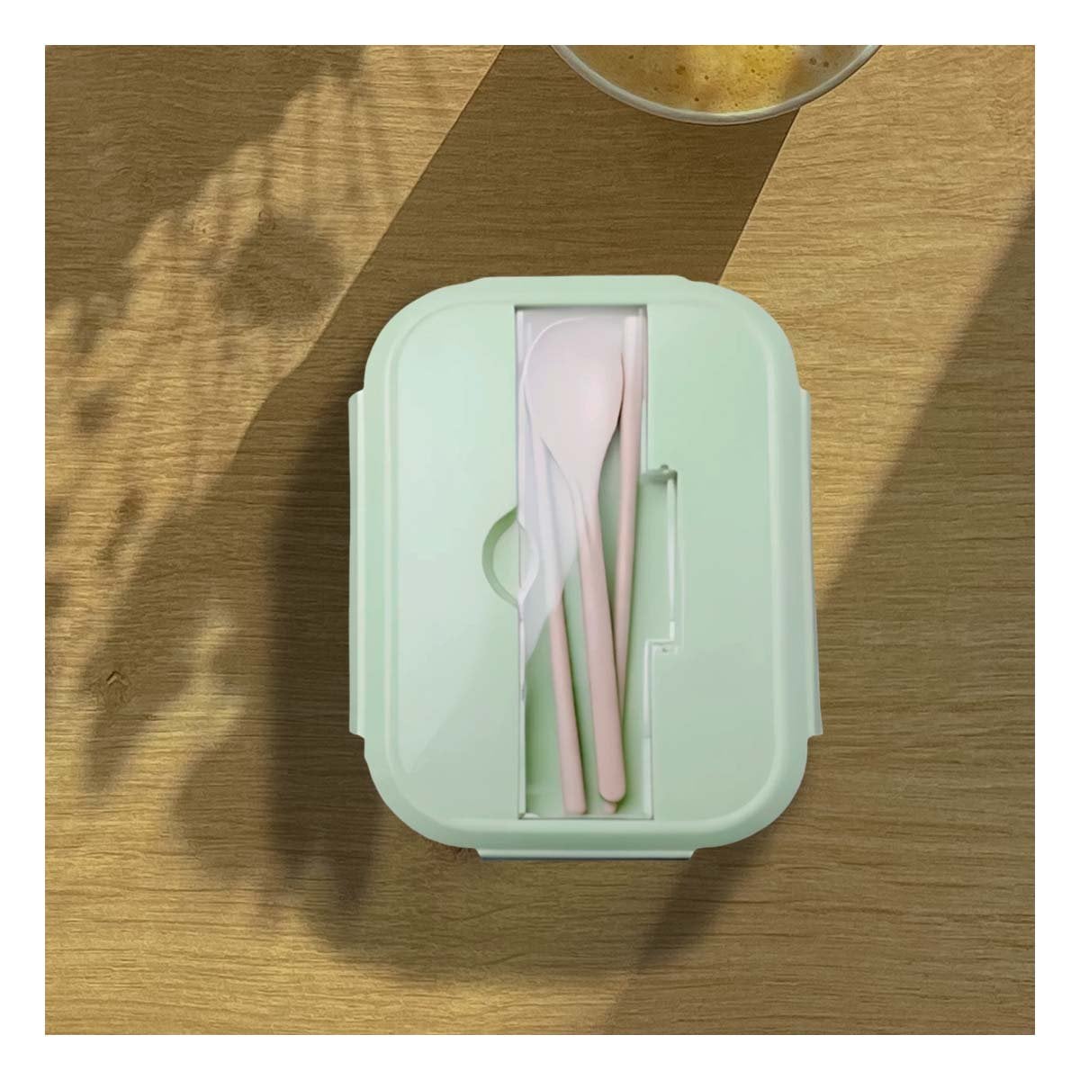 PACK2 CAJA DE VIDRIO HERMETICA PARA COMIDAS CASERAS VERDE Y+REGALO STICKER - 5