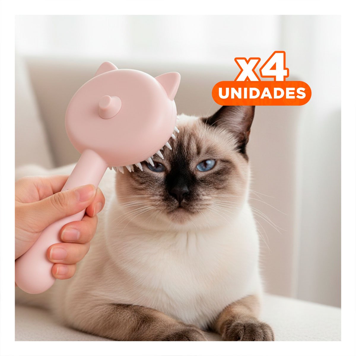 PACK4 IMPLEMENTO MODERNO DE ASEO ANIMAL CON VAPOR Y FORMA INSPIRADA EN GATO - 1
