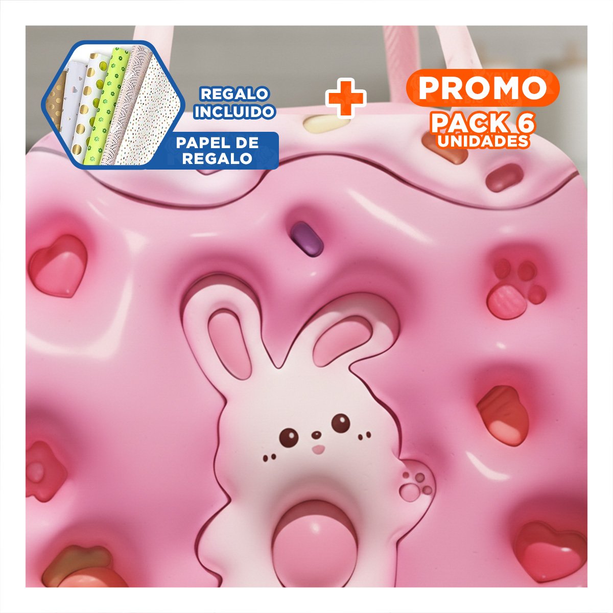 PACK6 FIAMBRERA TERMICA PARA GUARDAR ALIMENTOS FRESCOS ROSADO Y+PAPEL REGALO - 1