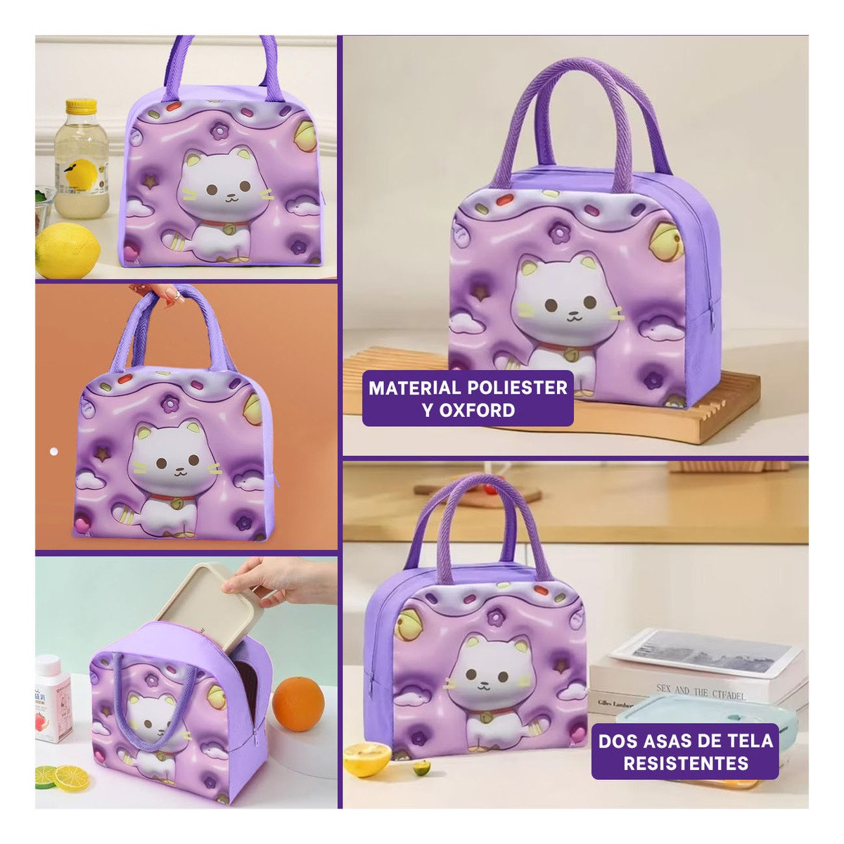 FIAMBRERA KAWAII CON PRESENCIA UNICA LILA Y+LIGAS REGALO - 5