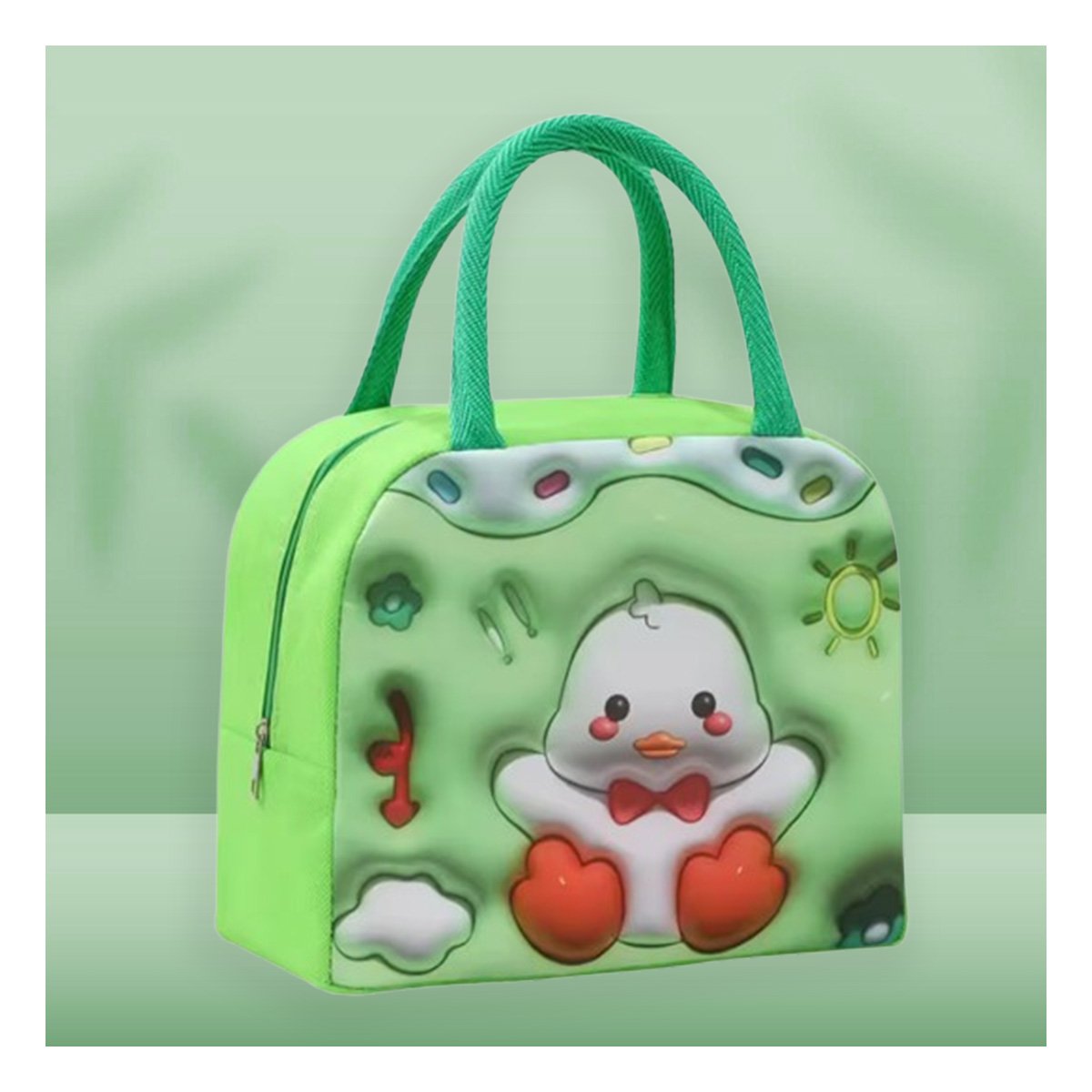 PACK2 RECIPIENTE TERMICO KAWAII PATO PARA REFRIGERIO DIARIO VERDE - 5