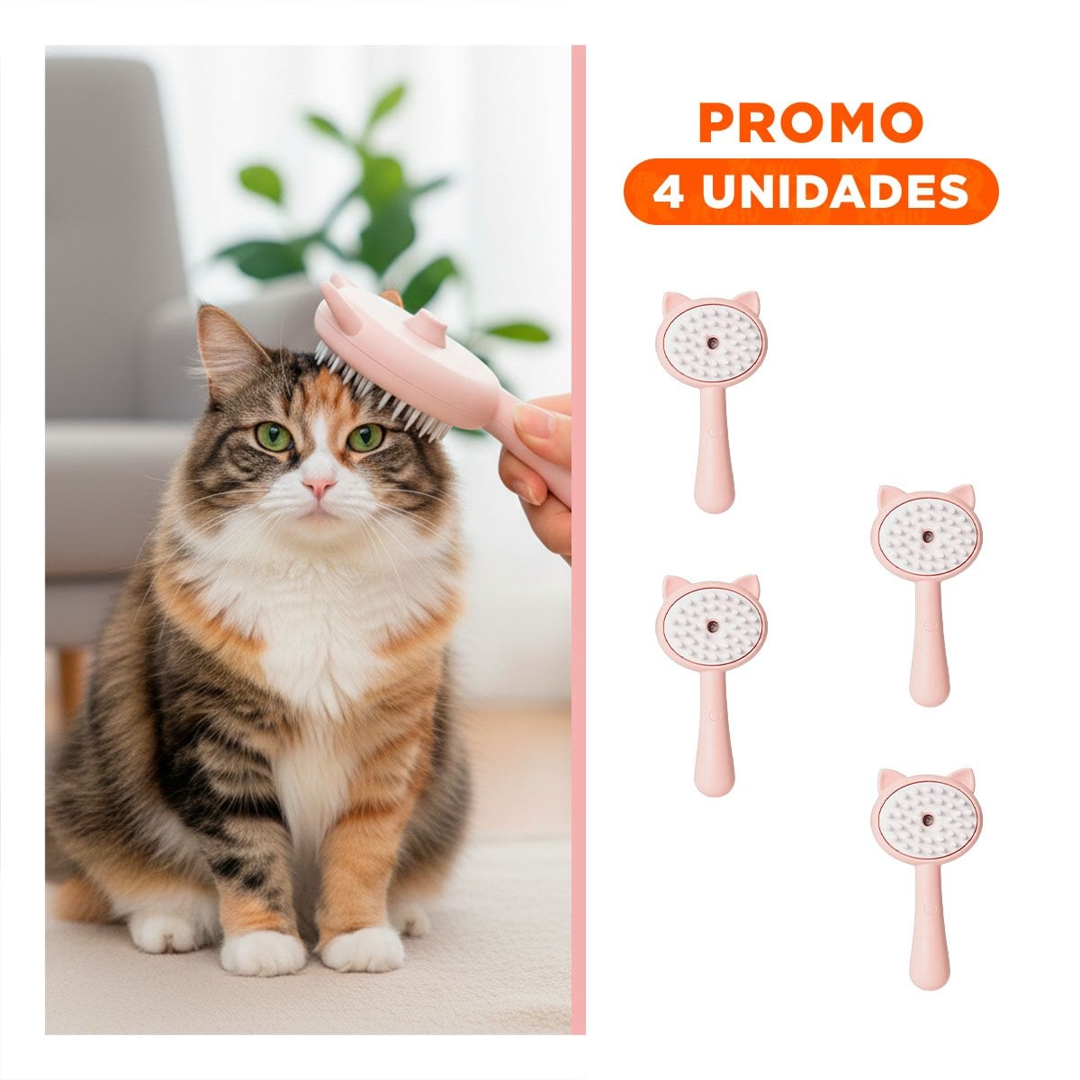 PACK4 ACCESORIO DE PEINADO PARA MASCOTAS CON SISTEMA A VAPOR Y AGARRE SEGURO Y+REGALO STICKER - 1