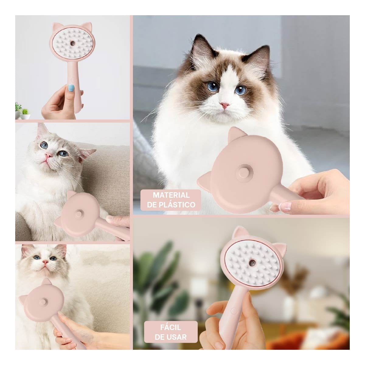 PACK4 ACCESORIO DE PEINADO PARA MASCOTAS CON SISTEMA A VAPOR Y AGARRE SEGURO Y+REGALO STICKER - 2