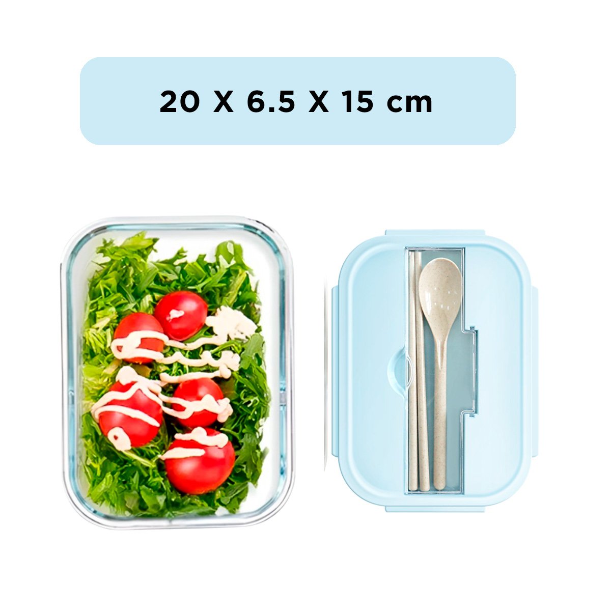 ENVASE REUTILIZABLE DE VIDRIO PARA SNACKS FRESCOS CELESTE Y+POST IT - 4