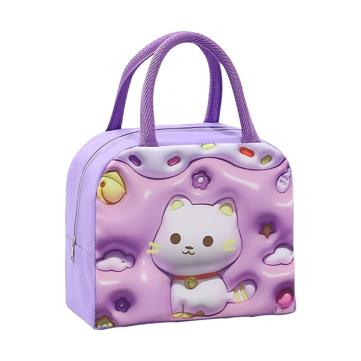 PACK12 BOLSA DE ALMUERZO CON ENERGIA JUVENIL LILA Y+REGALO STICKER - 2