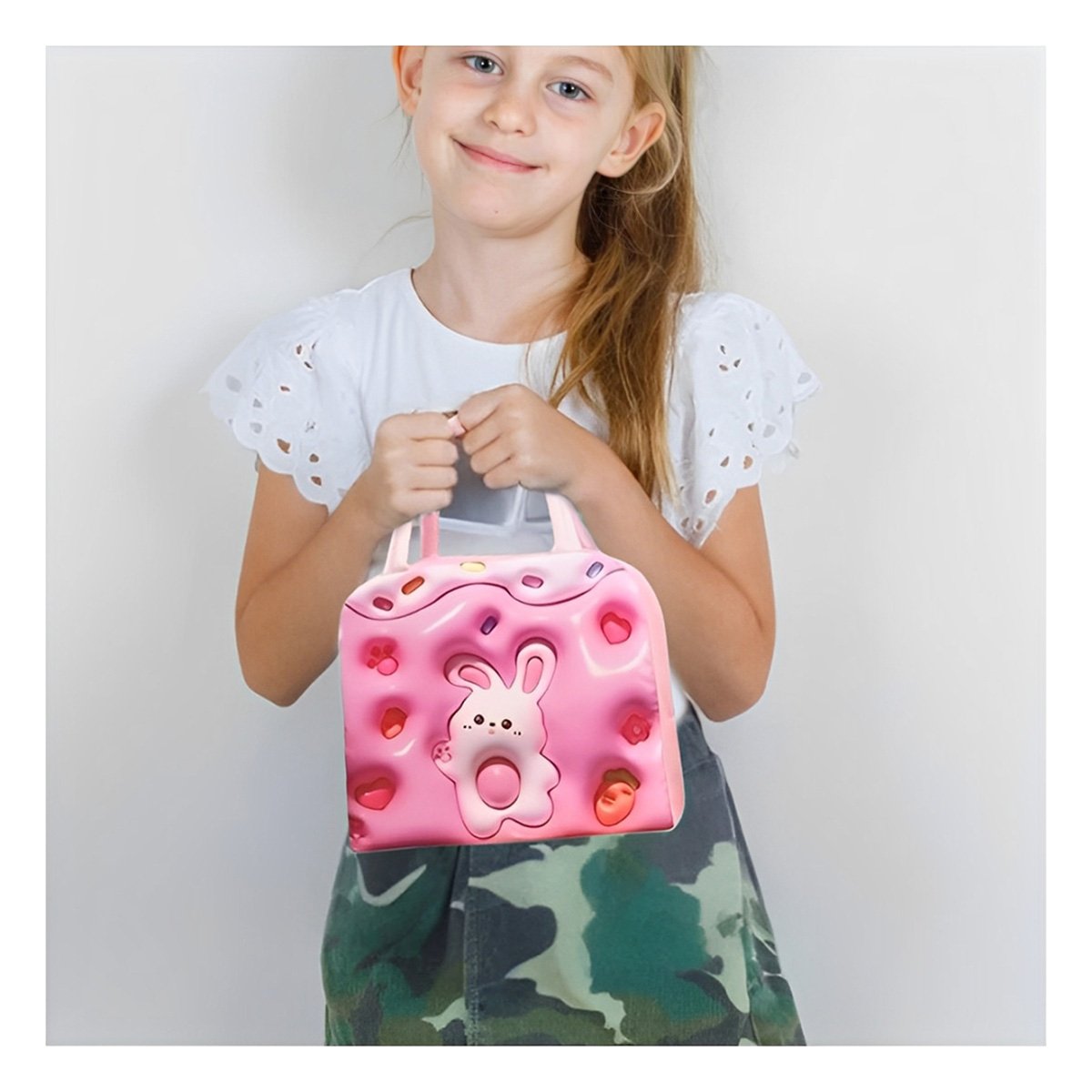 PACK2 RECIPIENTE TERMICO CON ILUSTRACION FRONTAL INFANTIL ROSADO Y+PAPEL REGALO - 5