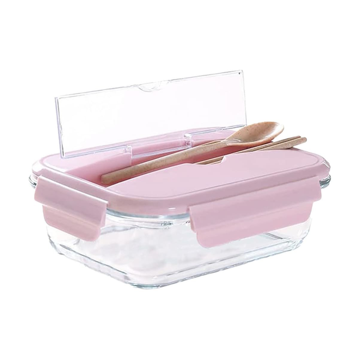 ENVASE PORTATIL CON CUBIERTOS PARA MOVIMIENTO DIARIO ROSADO Y+PAPEL REGALO - 1