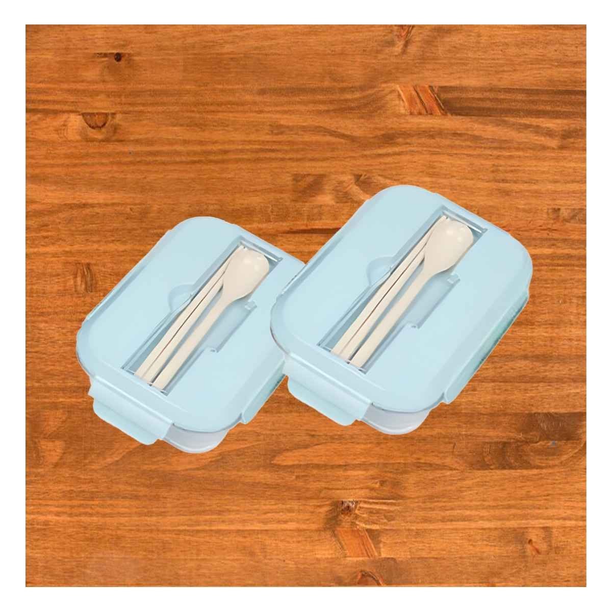 ENVASE PORTATIL CON CUBIERTOS PARA TRANSPORTE DIARIO CELESTE Y+PAPEL REGALO - 5