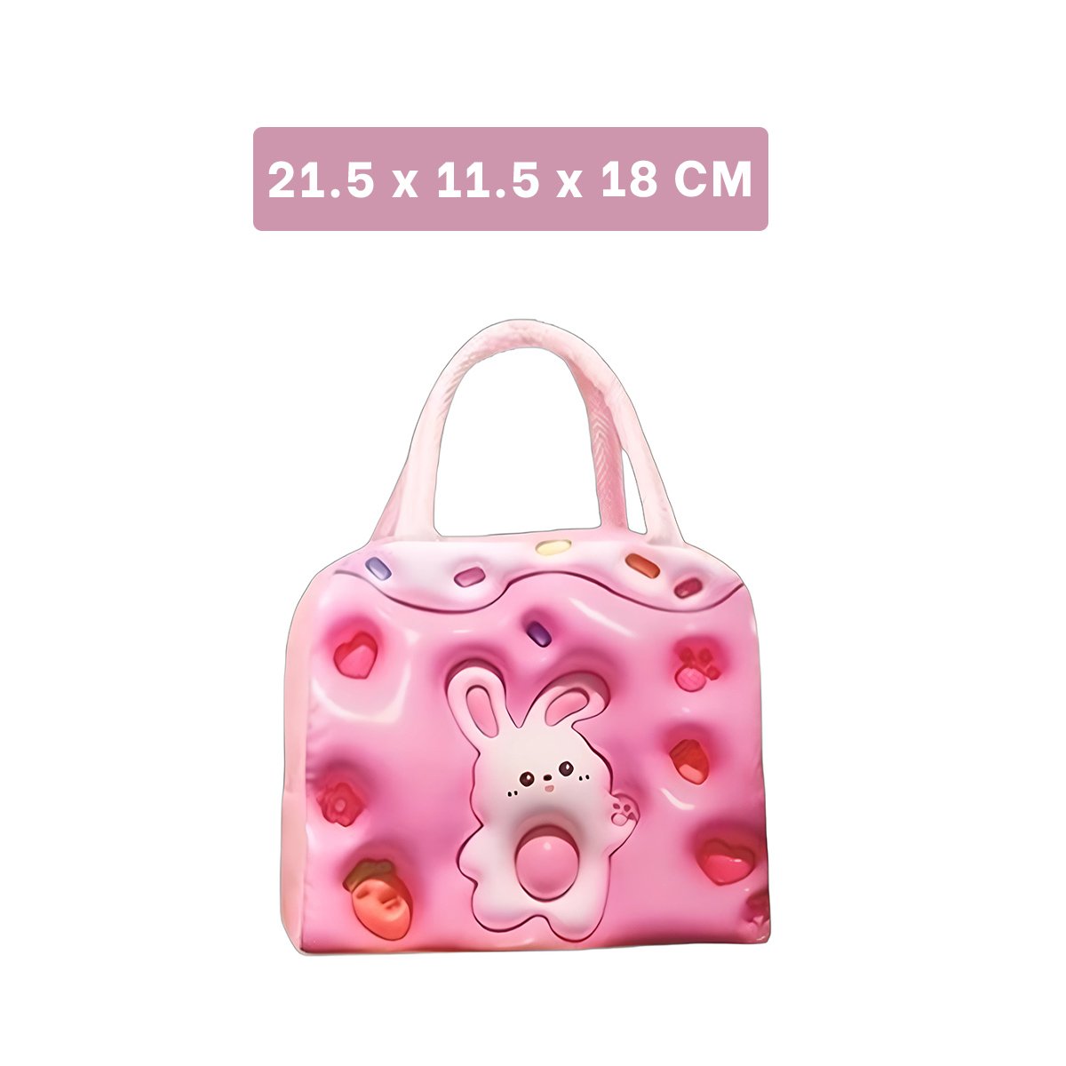 PORTA ALIMENTOS TERMICO DE MANO CONEJO ALEGRE ROSADO Y+LIGAS REGALO - 4