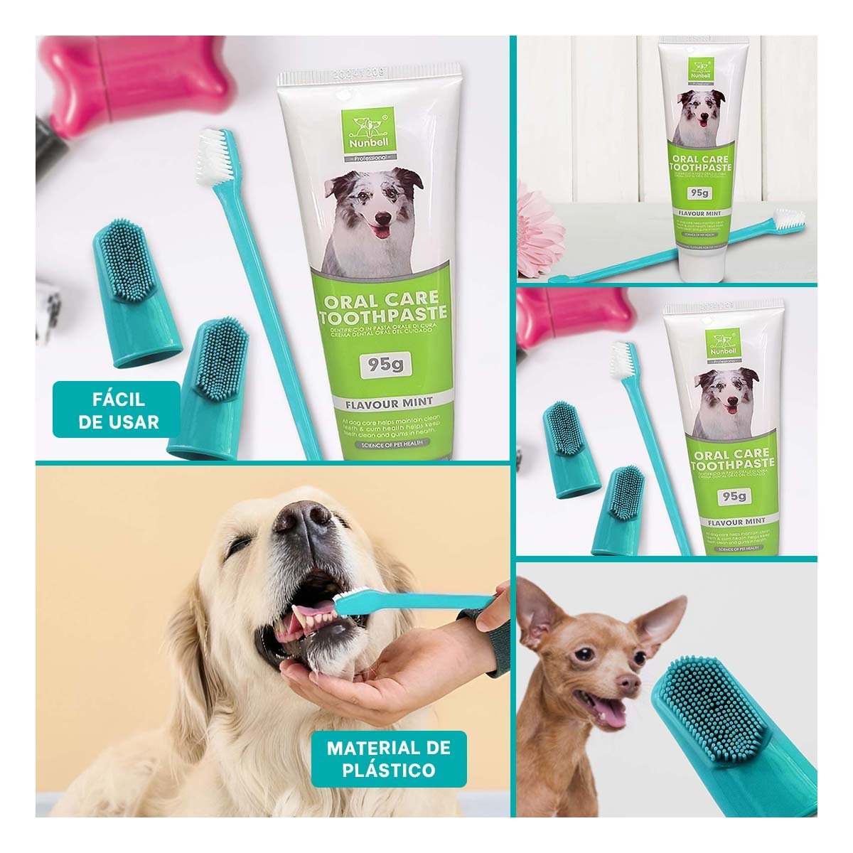 MALETIN CUIDADO DENTAL VERDE AGUA FUNCIONAL CON IMPLEMENTOS DE LIMPIEZA Y+POST IT - 5