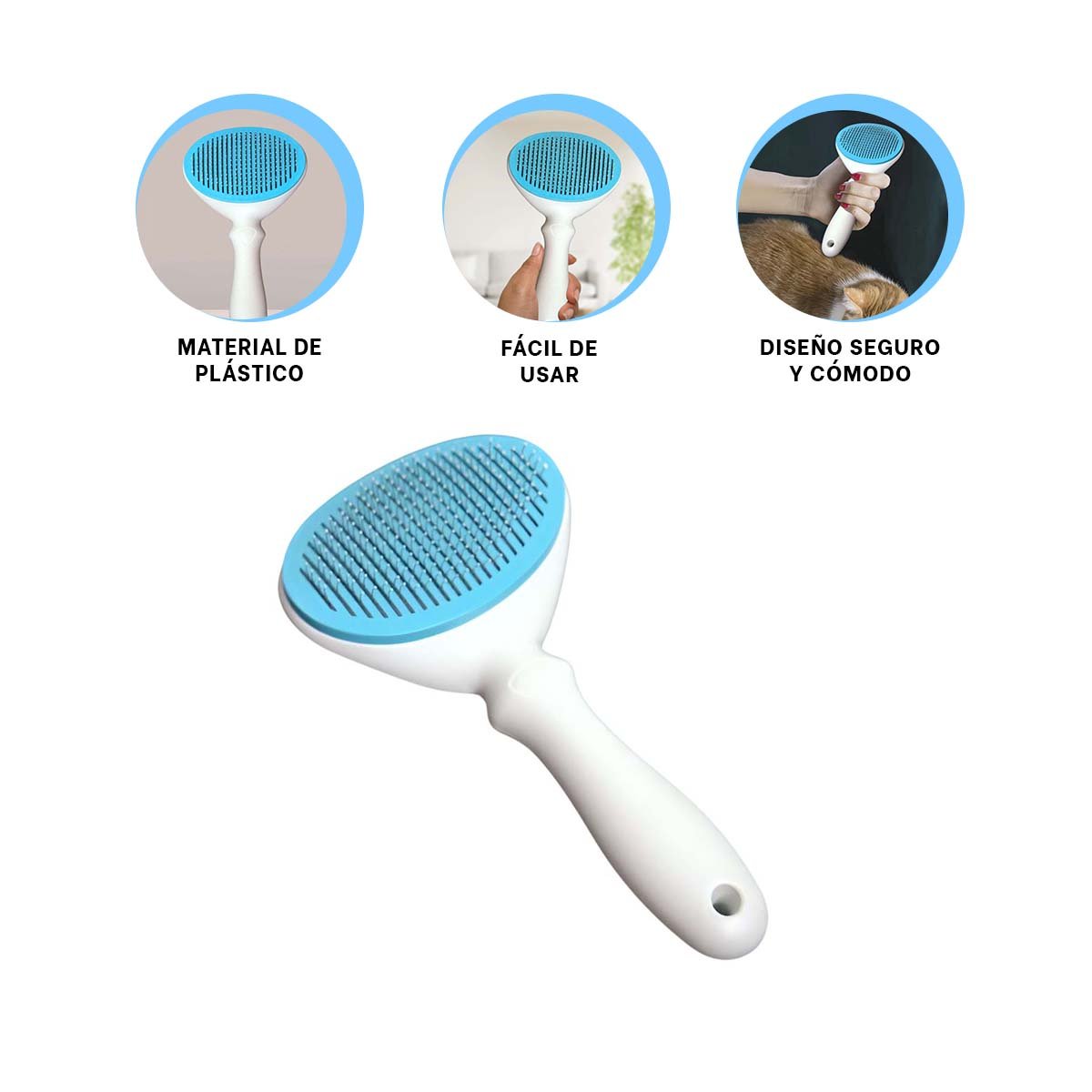 ACCESORIO REMOVEDOR DE PELUSA CELESTE Y BLANCO PARA ROPA SOFA Y TAPIZ - 3