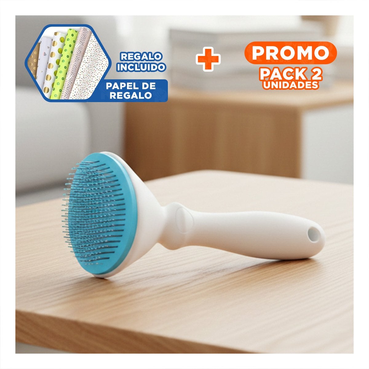 PACK2 COMPLEMENTO MANUAL CELESTE Y BLANCO PARA ROPA SOFA Y TAPIZ Y+PAPEL REGALO - 1