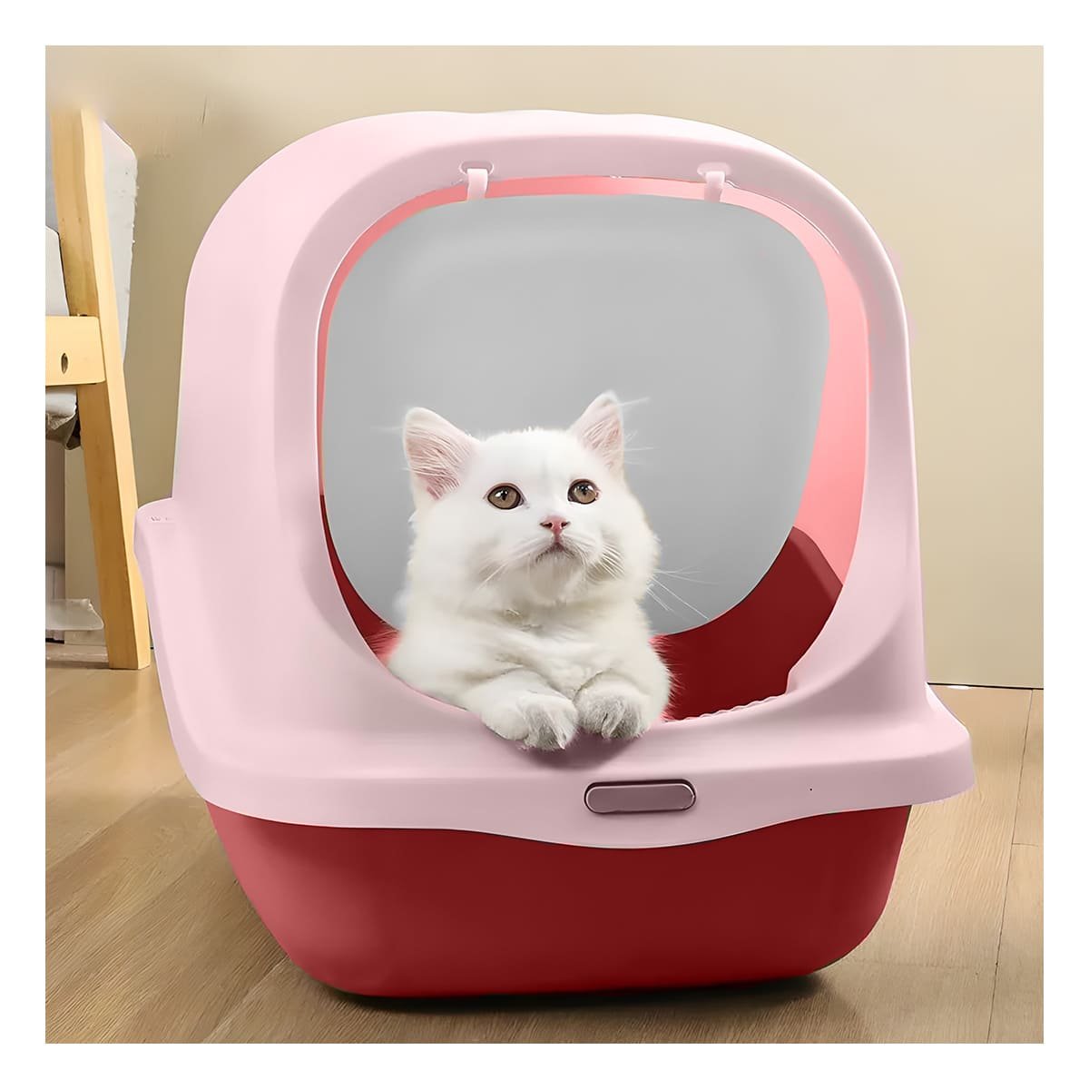 PACK2 ESPACIO CUBIERTO CON PALA PARA GATO ROSADO USO DIARIO EN CASA Y+REGALO STICKER - 5