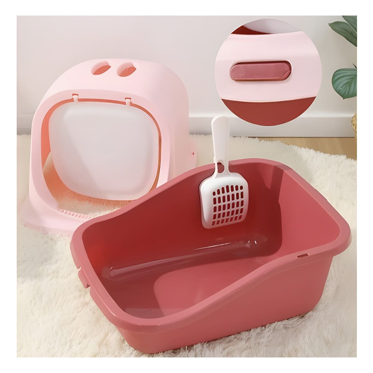 PACK4 MODULO CUBIERTO CON PALA PARA GATO ROSADO PARA INTERIOR - 2