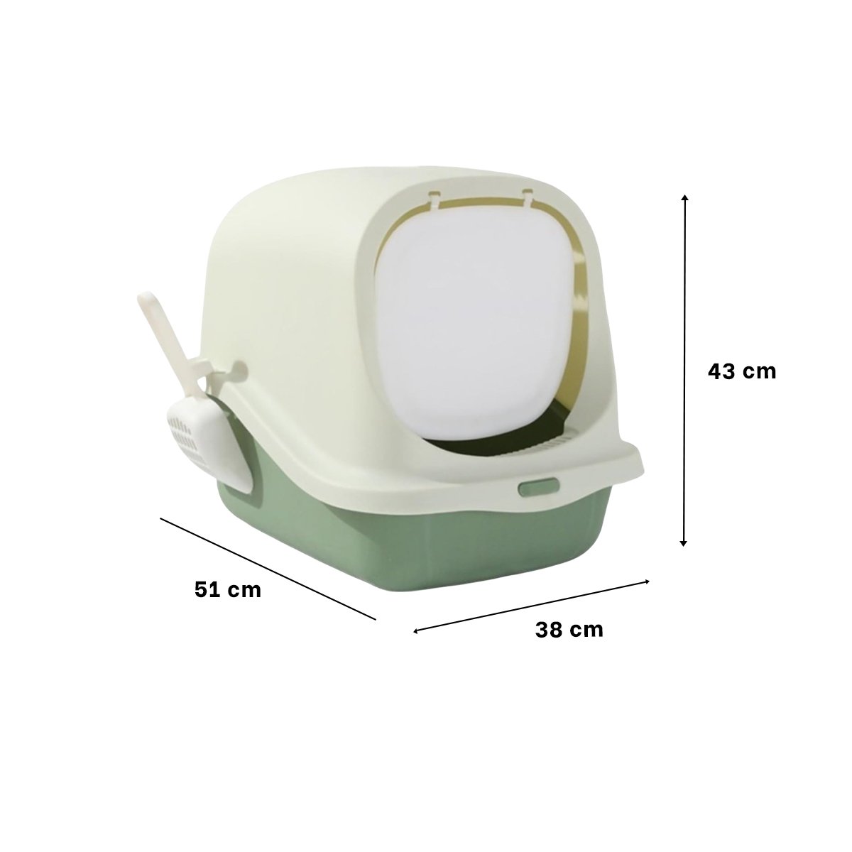 SISTEMA HIGIENICO CERRADO CON PALA PARA GATO VERDE USO DIARIO EN INTERIOR Y+LIGAS REGALO - 4