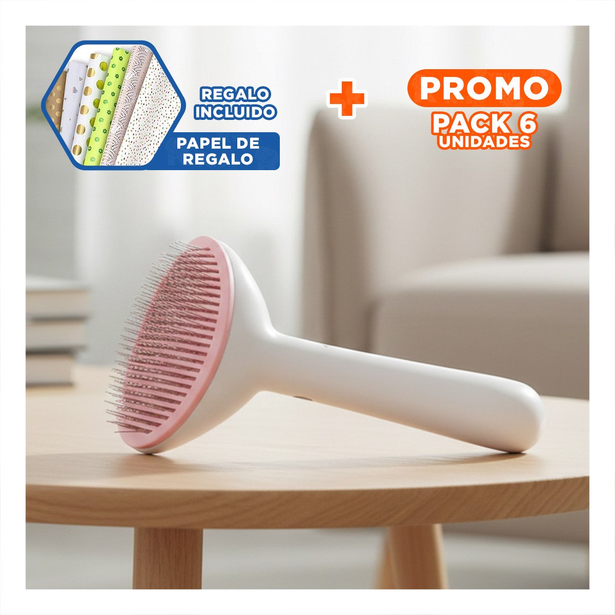 PACK6 DISPOSITIVO MANUAL ROSADO Y BLANCO PARA PELUSA EN ROPA Y SOFA Y+PAPEL REGALO - 1